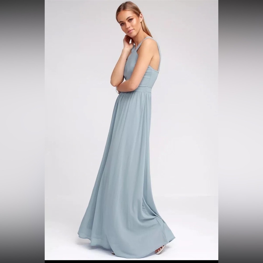 Lulus Air of Romance Light Blue Maxi Dress Size Small NWT - Picture 5 of 6